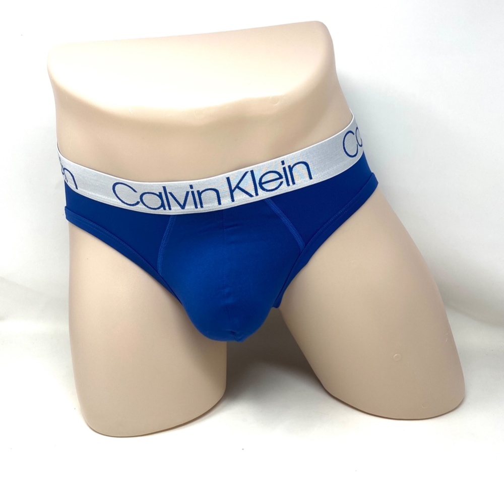 Calvin Klein Men Underwear Microfiber 3-Pack Hip Brief Red/Blue Size NP22110947 - Picture 4 of 7